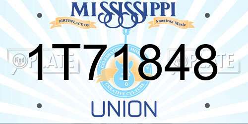 1T71848 Mississippi License Plate