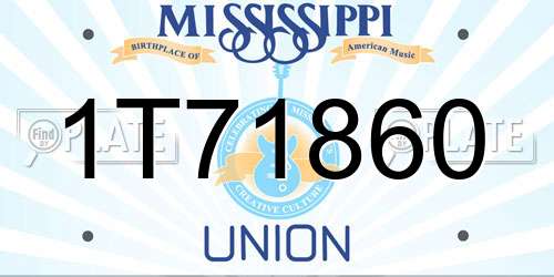 1T71860 Mississippi License Plate