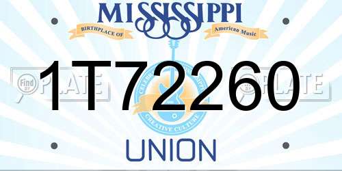 1T72260 Mississippi License Plate