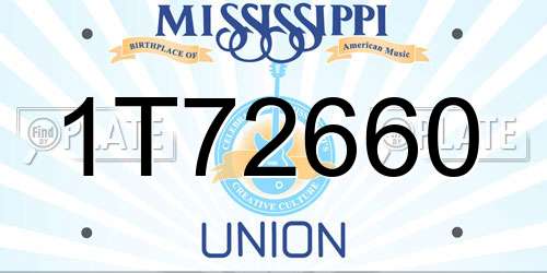 1T72660 Mississippi License Plate