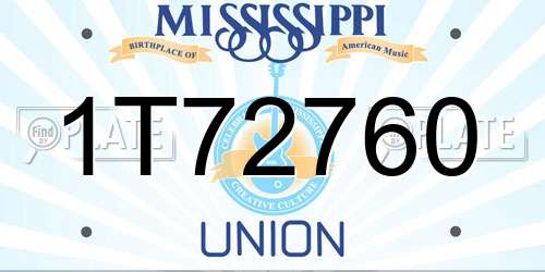 1T72760 Mississippi License Plate