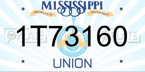 1T73160 Mississippi License Plate