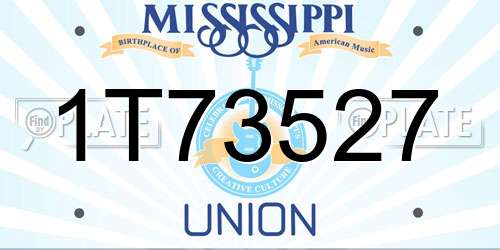 1T73527 Mississippi License Plate