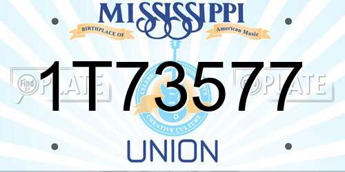 1T73577 Mississippi License Plate