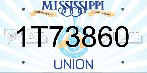 1T73860 Mississippi License Plate