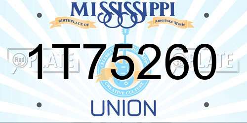 1T75260 Mississippi License Plate