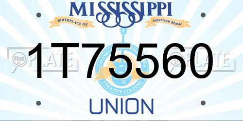 1T75560 Mississippi License Plate