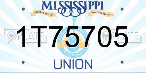 1T75705 Mississippi License Plate