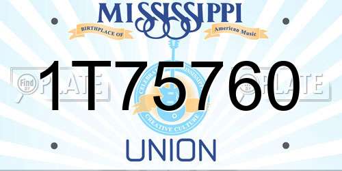 1T75760 Mississippi License Plate