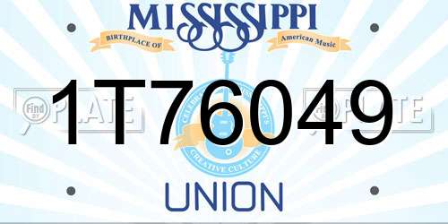 1T76049 Mississippi License Plate