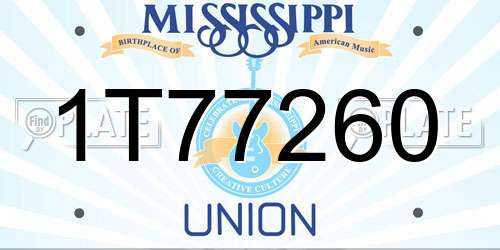 1T77260 Mississippi License Plate
