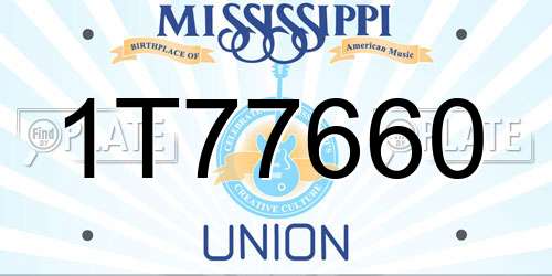 1T77660 Mississippi License Plate