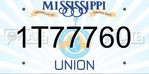 1T77760 Mississippi License Plate