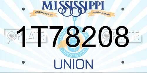 1T78208 Mississippi License Plate