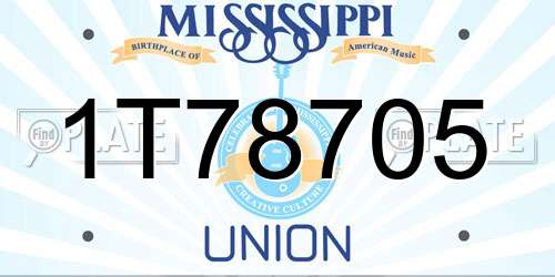 1T78705 Mississippi License Plate