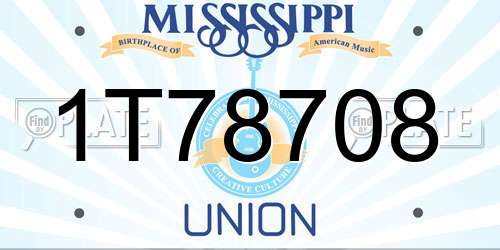 1T78708 Mississippi License Plate