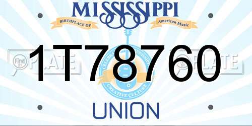 1T78760 Mississippi License Plate