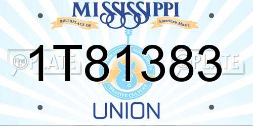 1T81383 Mississippi License Plate