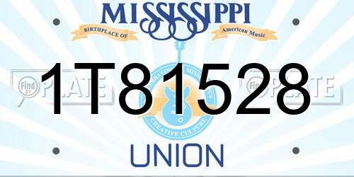 1T81528 Mississippi License Plate