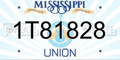 1T81828 Mississippi License Plate