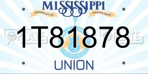 1T81878 Mississippi License Plate