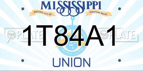 1T84A1 Mississippi License Plate