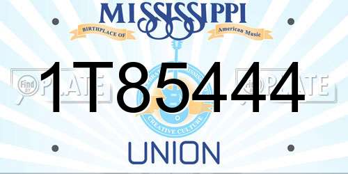 1T85444 Mississippi License Plate