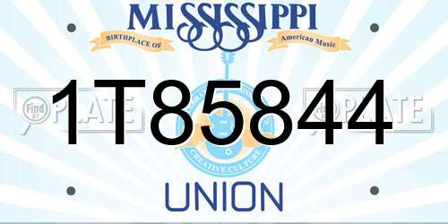 1T85844 Mississippi License Plate