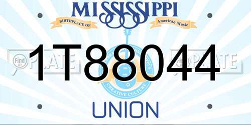 1T88044 Mississippi License Plate