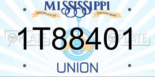 1T88401 Mississippi License Plate