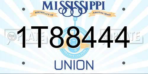1T88444 Mississippi License Plate