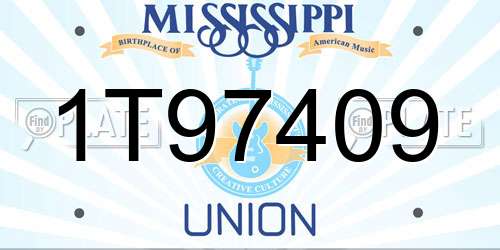 1T97409 Mississippi License Plate