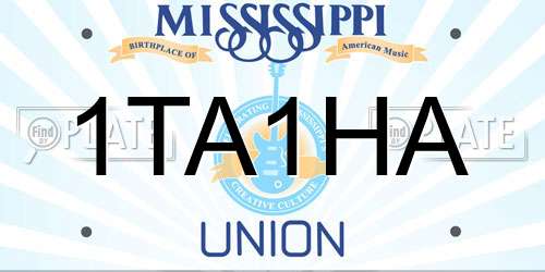 1TA1HA Mississippi License Plate