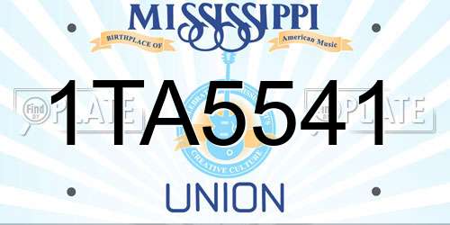 1TA5541 Mississippi License Plate