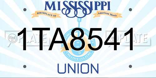 1TA8541 Mississippi License Plate