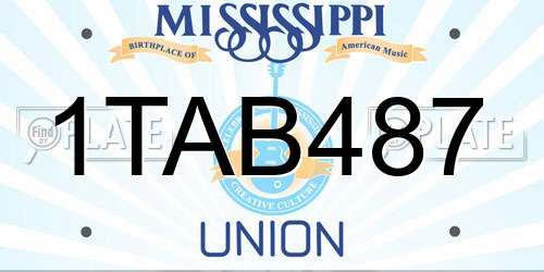 1TAB487 Mississippi License Plate