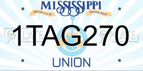 1TAG270 Mississippi License Plate