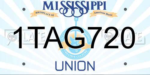 1TAG720 Mississippi License Plate