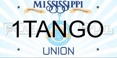 1TANGO Mississippi License Plate