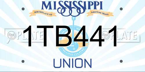 1TB441 Mississippi License Plate