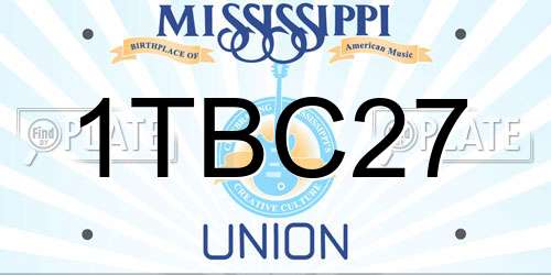 1TBC27 Mississippi License Plate