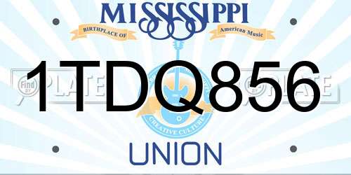1TDQ856 Mississippi License Plate