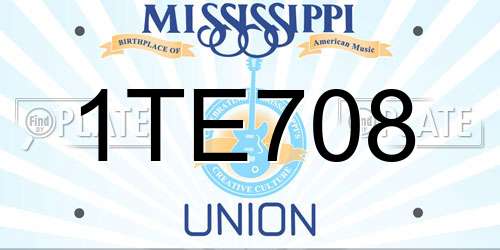 1TE708 Mississippi License Plate