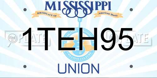 1TEH95 Mississippi License Plate