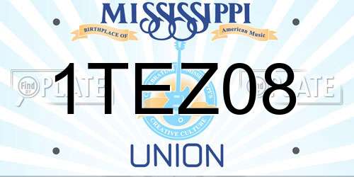 1TEZ08 Mississippi License Plate