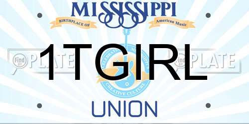 1TGIRL Mississippi License Plate