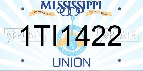 1TI1422 Mississippi License Plate
