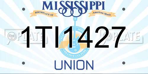 1TI1427 Mississippi License Plate