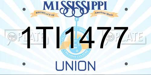 1TI1477 Mississippi License Plate
