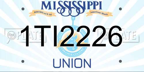 1TI2226 Mississippi License Plate